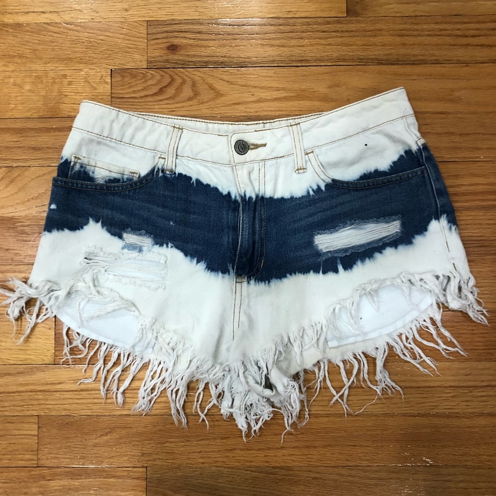 TIE DYE DENIM SHORTS
